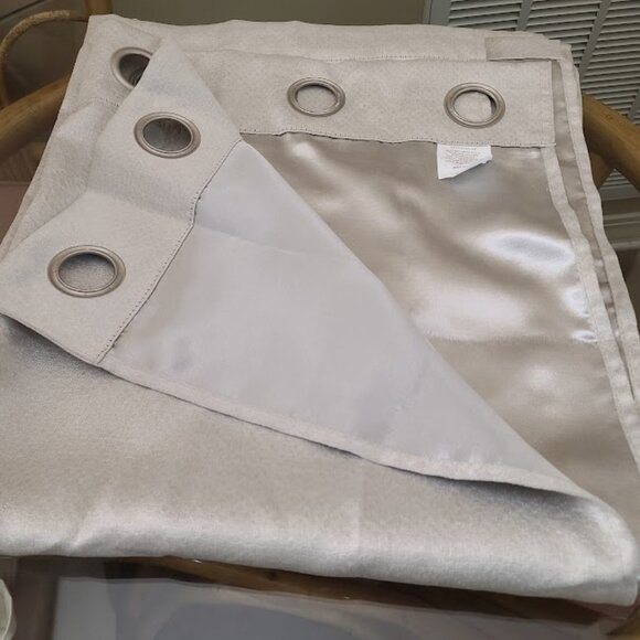 Two 82 x 35 Gray Shimmery Panel Grommet Curtains - Picture 7 of 9